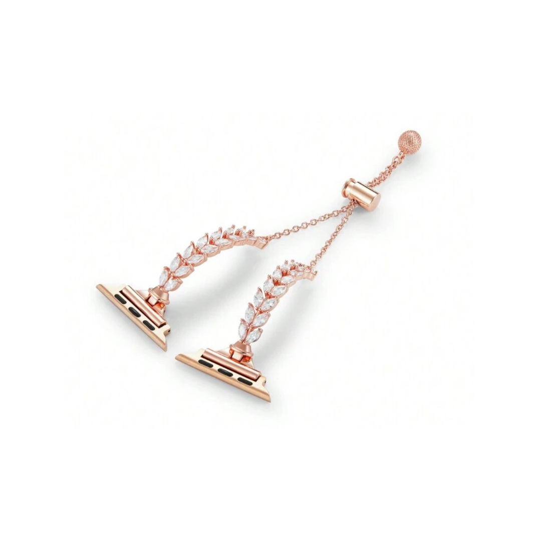 Rhinestone Leaf Bracelet | Rose Gold